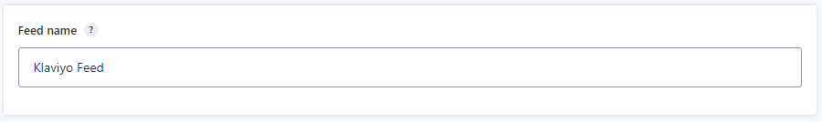 Screenshot of Feed name field.