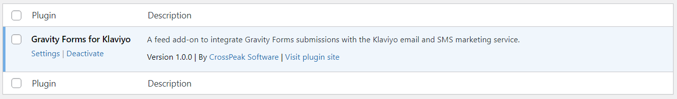Screenshot showing the new plugin activation in the admin on the plugins page.