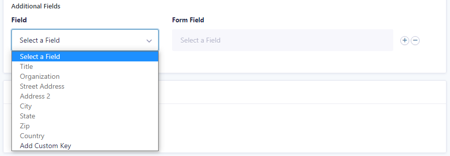 Screenshot of adding custom additional field.