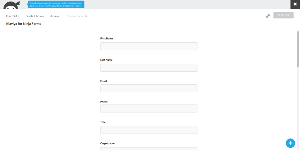 Editing basic Form fields and settings