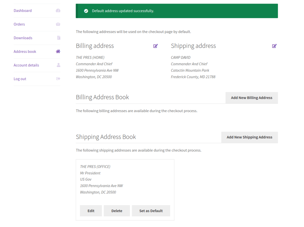 WooCommerce Address Book Plugin | Billing and Shipping